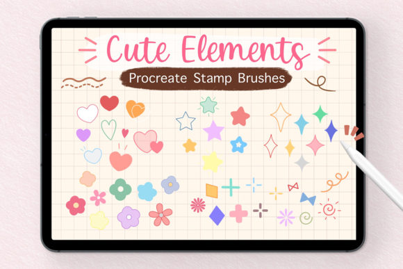 Download Procreate Stamp Brushes - Cute Elements - Procreate stamp brushes Collection