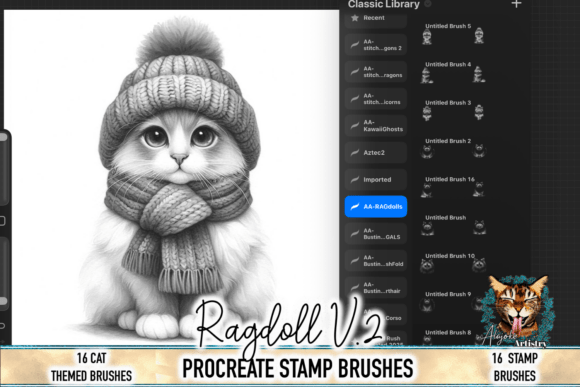 Download Ragdoll Cat Procreate Stamp Brushes - Procreate stamp brushes Collection