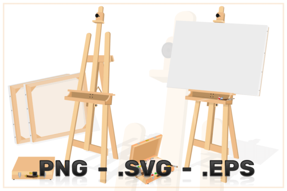 Download Art Studio with Easel and Paints - Paint Collection