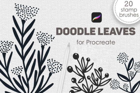 Download Doodle Leaves Procreate Stamp Brushes - Procreate stamp brushes Collection
