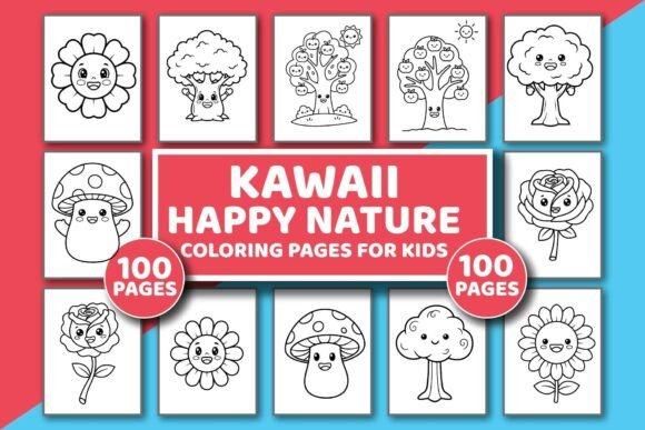 Download Kawaii Nature Coloring Pages for Kids - Kawaii nature Collection