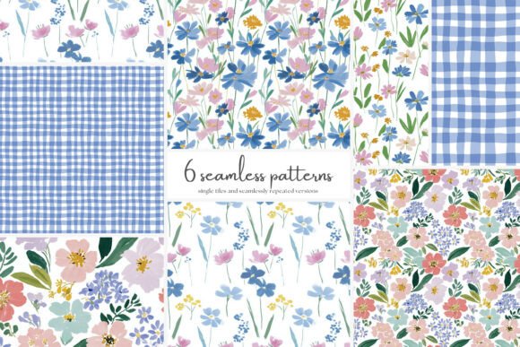 Download Spring Meadow Floral Seamless Patterns - Premium Resources