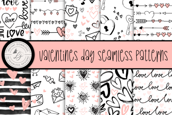 Download Black and Pink Valentines Day Patterns - Premium Resources