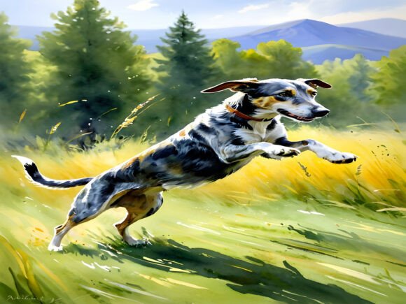 Download Wall Art a Painting of a Dog Running - Paint Collection
