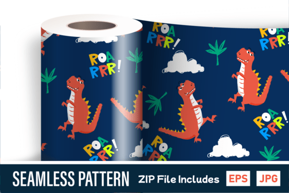Download Cute Cartoon Dino Fabric Print - Premium Resources