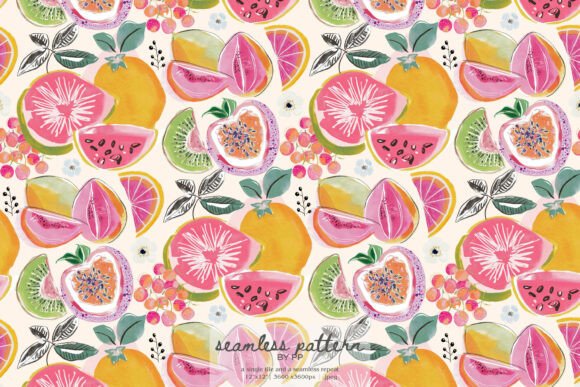 Download Tropical Fruit Seamless Pattern - Premium Resources