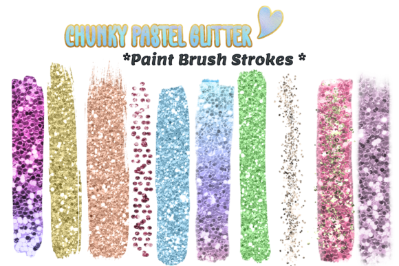 Download Ten Chunky Glitter Paint Brush Strokes - Paint Collection