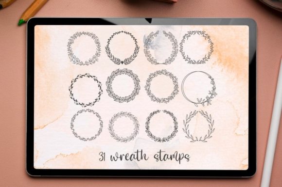 Download Floral Wreath Procreate Stamp Brushes - Procreate stamp brushes Collection