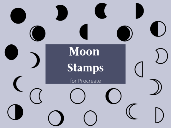 Download Moon Phase Procreate Stamp Brushes - Procreate stamp brushes Collection
