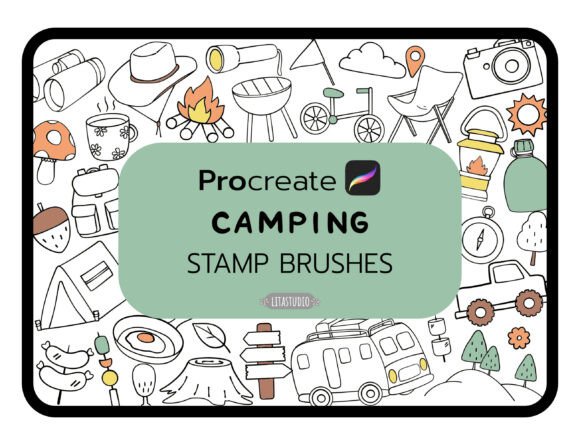 Download 37 Cute Camping Procreate Stamp Brushes - Procreate stamp brushes Collection