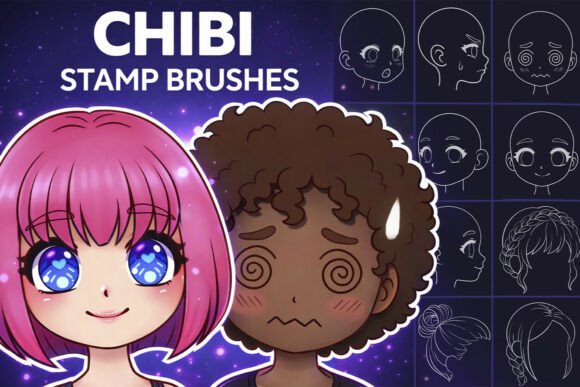 Download Chibi Procreate Stamp Brushes - Procreate stamp brushes Collection